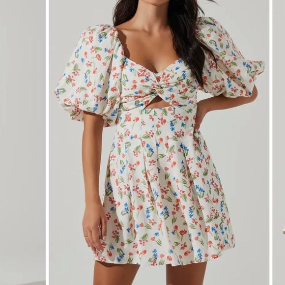 ASTR the Label Serilda Floral Puff Sleeve Pleated Minidress!! - Picture 2 of 5